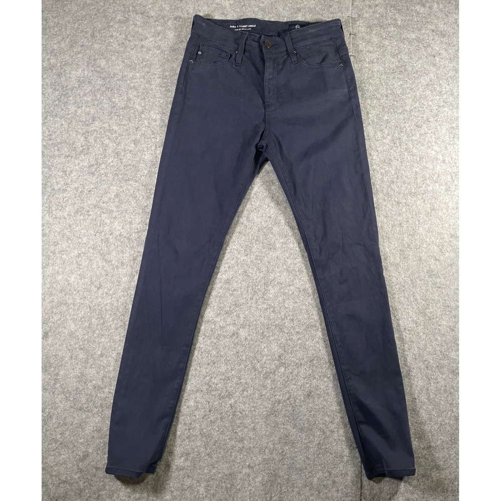 AG Adriano Goldschmied Farrah Skinny Ankle High Rise Jeans Navy Blue 25